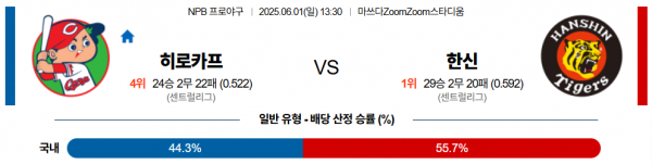 6월 1일 NPB 히로카프 vs 한신