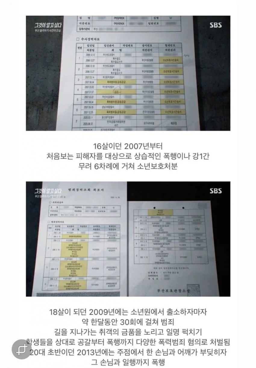 오싹오싹.. 부산 돌려차기남 전과 기록